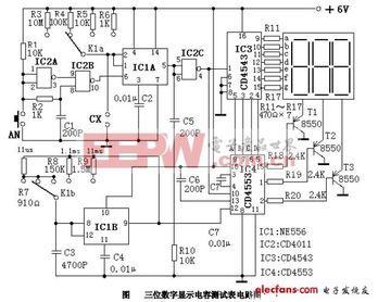 三位數(shù)字顯示電容測試表集成電路設(shè)計(jì)